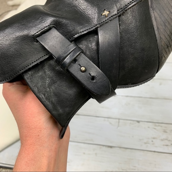 rag & bone Black Crossed Leather Booties - Picture 7 of 8